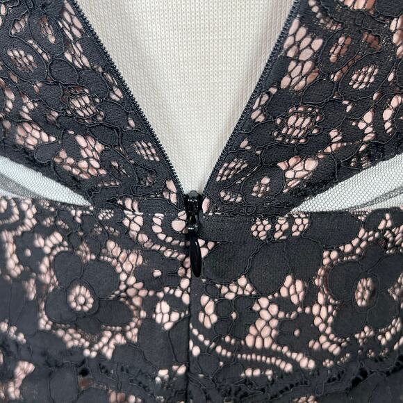 Sugar + Lips Black Sheer Lace Dress with Sheer Cut-Outs & Embroidery XS NWT - Picture 9 of 16
